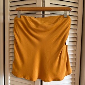 Anthropologie Women's Strapless Satin Too - Gold